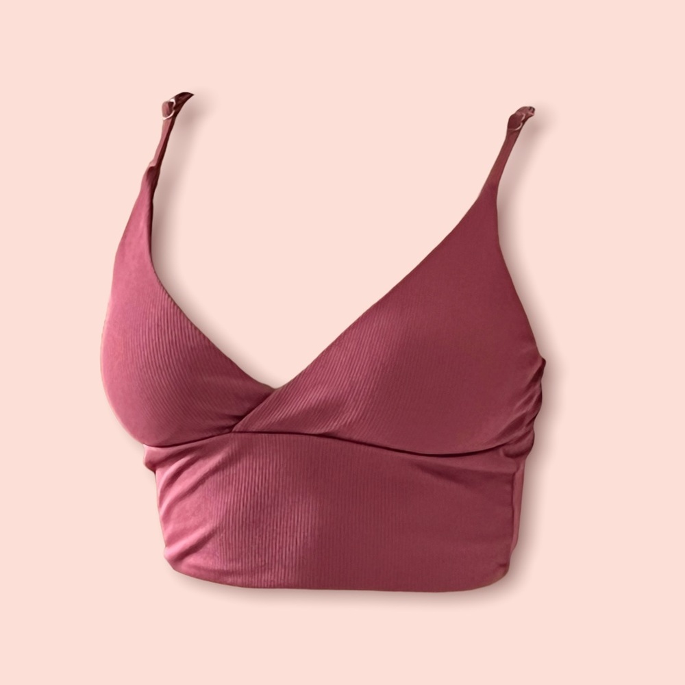 Zaful Dusty Rose Coverage Bikini Top